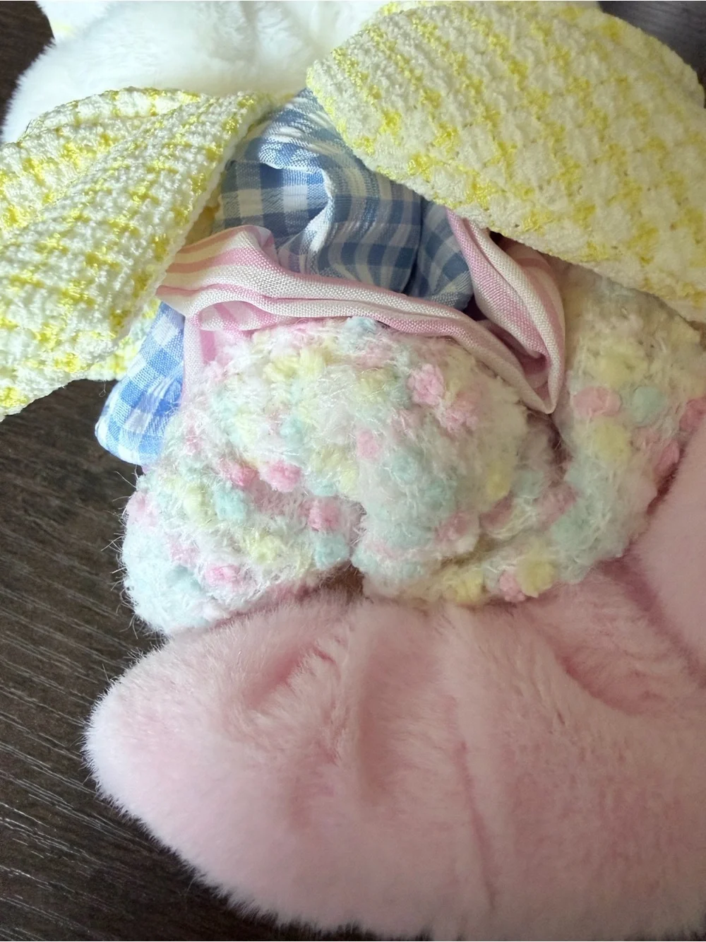 Piper K Easter Bunny Scrunchie Set Pastel Plush Hair Ties - NWT